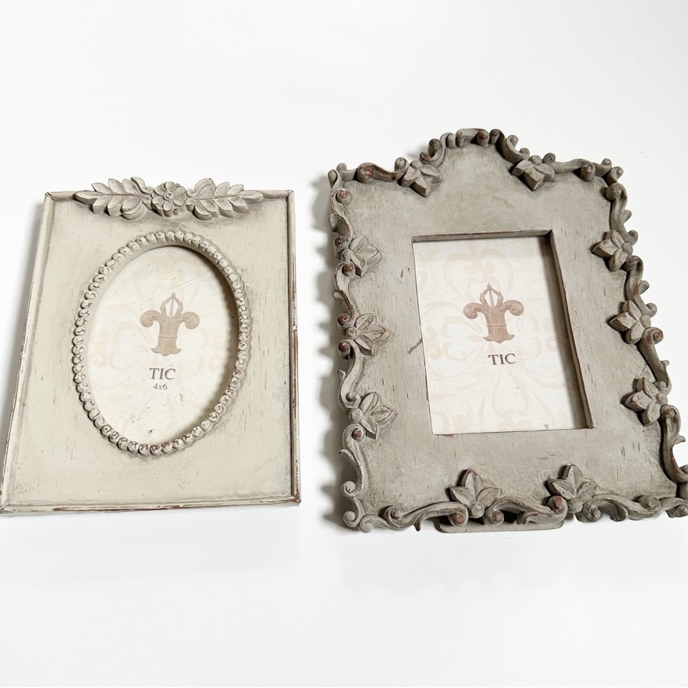 Decorative Photo Frame Set - Cream and Gray